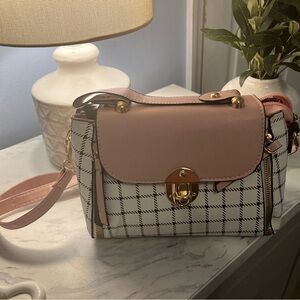 Pink and White Checkered Women's Bag